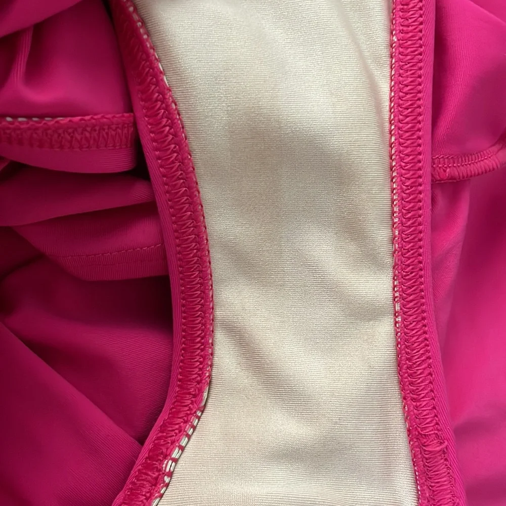 Lands End Swim Skirt Skort 10 Pink Stretch Lined Elastic Waist M BarbieCore - Picture 7 of 8